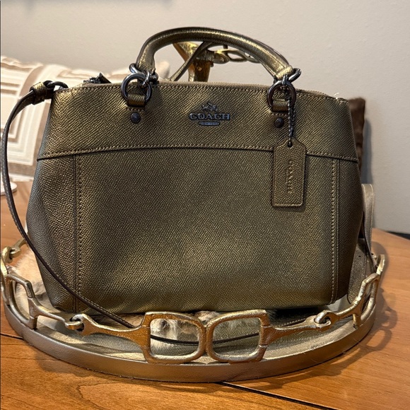 Coach Handbags - Coach Metallic Gold Satchel Bag